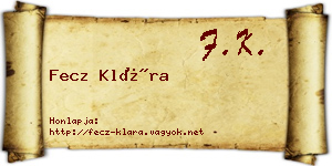Fecz Klára névjegykártya